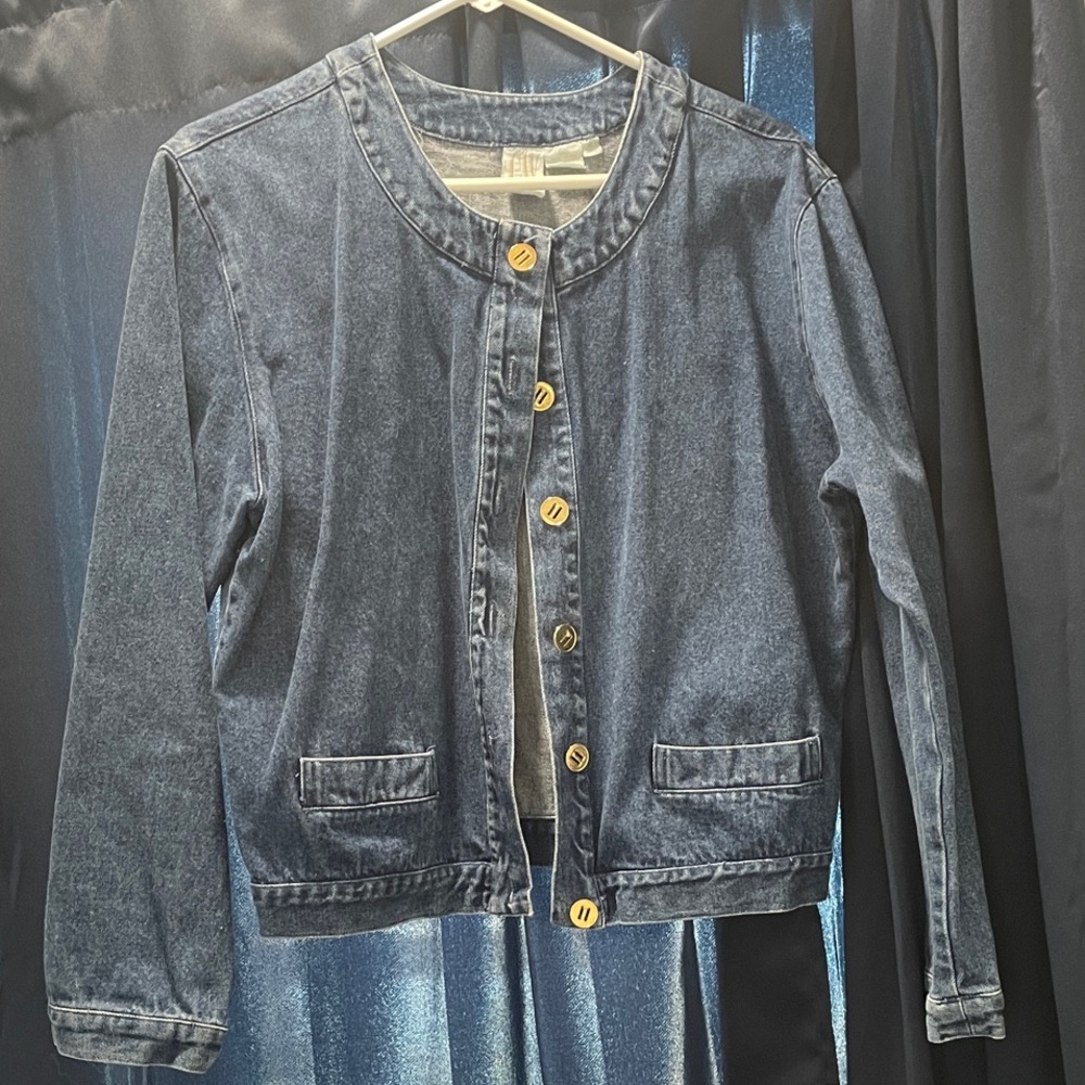 Denim Jacket with Button Details